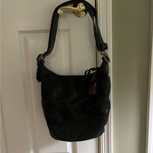 Coach Bleecker Tattersall Duffel Bucket Bag
